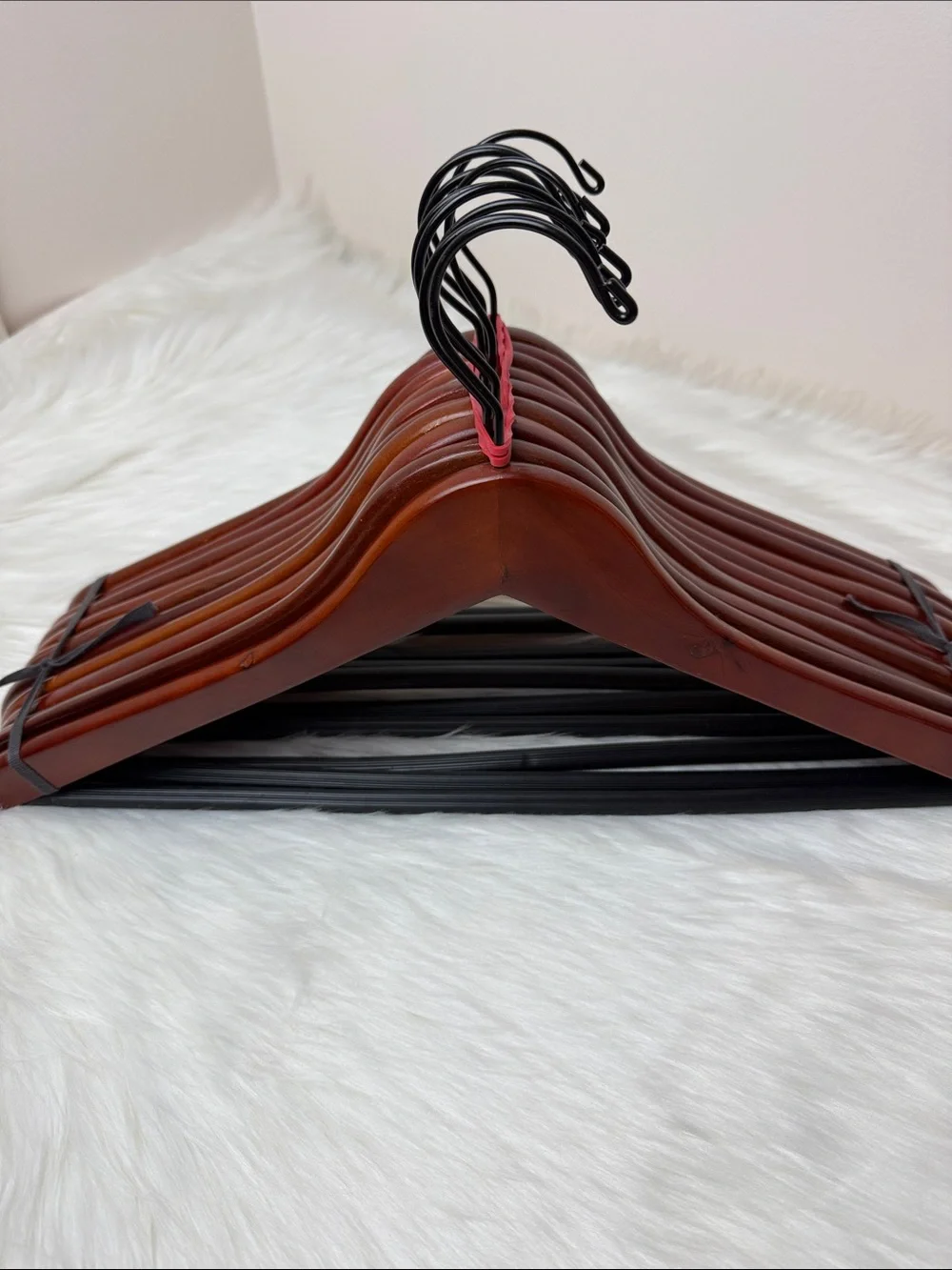 Brookstone Premium Wooden Suit Hangers in Mahogany - Set of 10